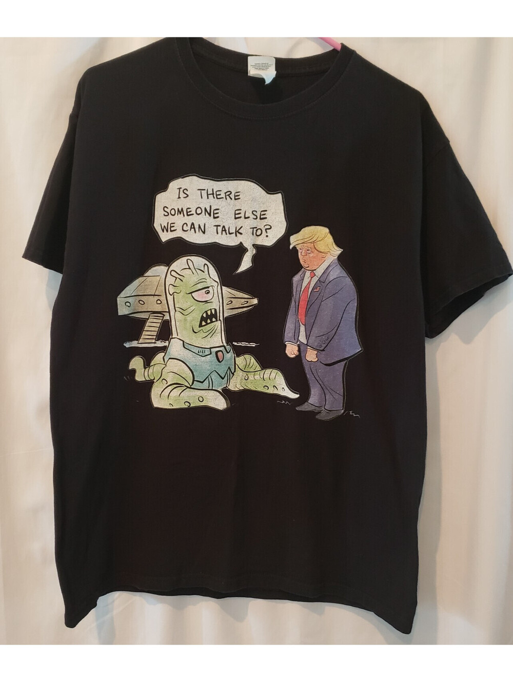 Donald Trump Alien T-Shirt Mens L Black Funny Political Satire Graphic Tee
